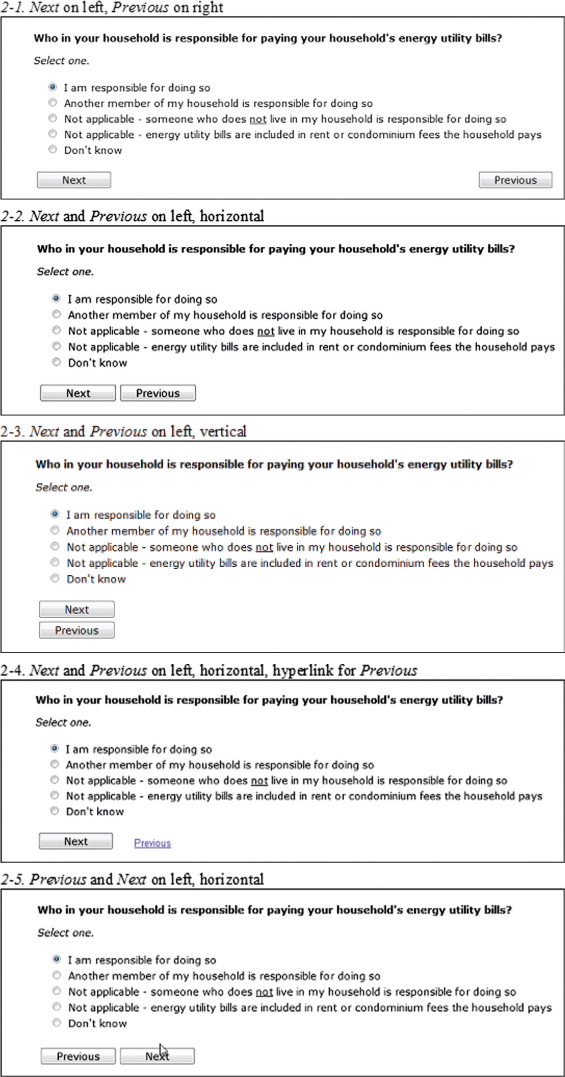 Navigation buttons in surveys