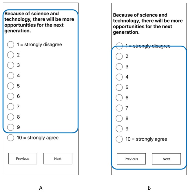 Navigation buttons in surveys